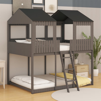 Lit superposé double au-dessus d'un lit double Aleeah Kids