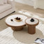 Table d'appoint ronde en panneau de fibres à densité moyenne de 19,49 pouces en bois aggloméré pour la chambre à coucher WALNUT-130159595