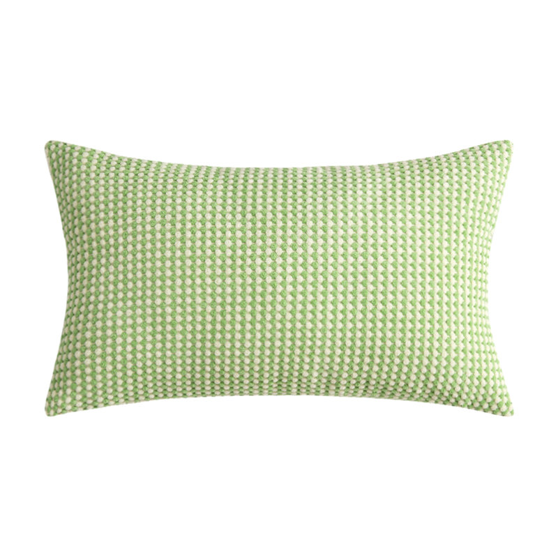 Coussin en velours côtelé deux tons, Vert clair, 18"H x 18"W, Polyester