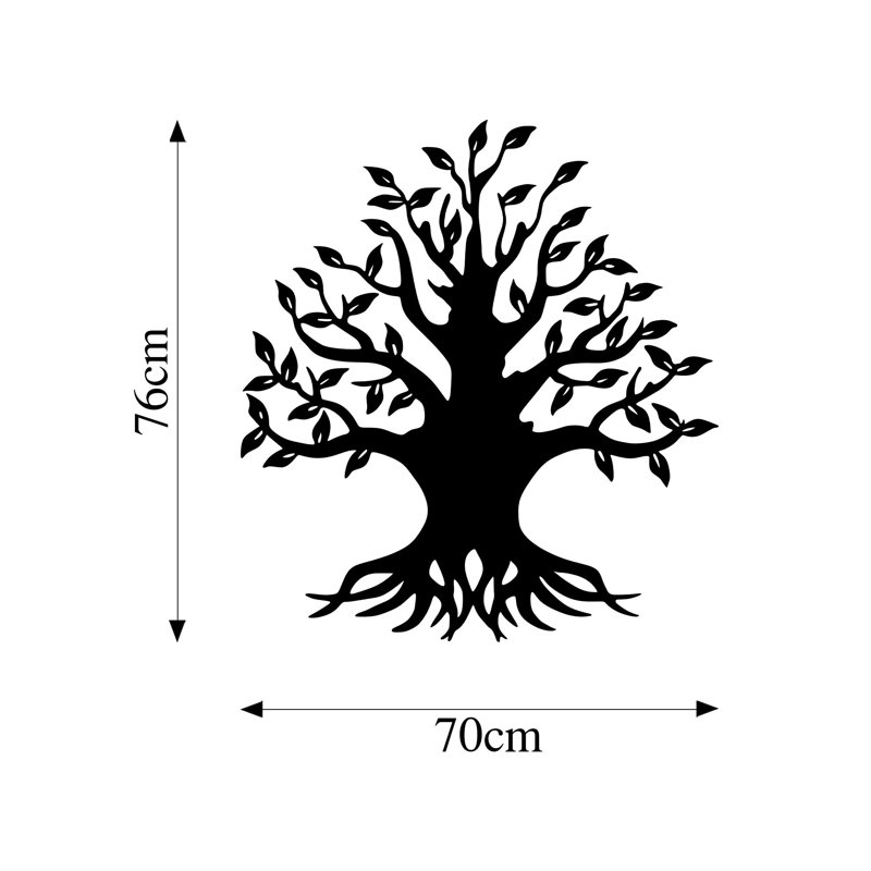 Stylish Black Decorative Metal Wall Accessory, 27.6 x 29.9 inches | 100% Metal Construction, Thickness: 0.06 inches | Easy Wall Mount Design, Perfect for Living Room or Office Decor, Durable and Elegant