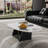 51.18" Modern Oval Coffee Table, Glossy Sintered Stone Table top, N-Shaped Carbon Steel Leg
