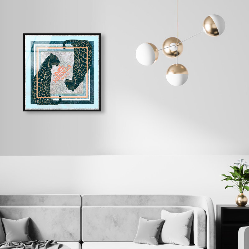 Dual Paris Cheetah Print Glam Jungle by Oliver Gal, Black Frame, 12 x 12, 21"H x 21"W, Black Frame