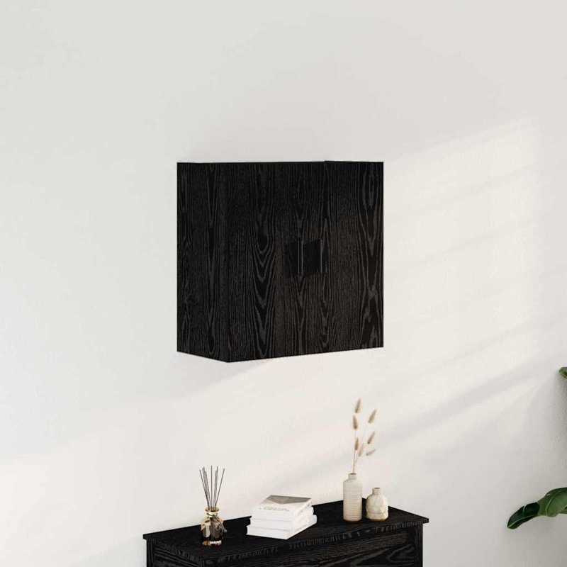 vidaXL Wall-mounted Cabinet Wall-mounted Engineered Wood Wall-Mounted Storage, Black Oak