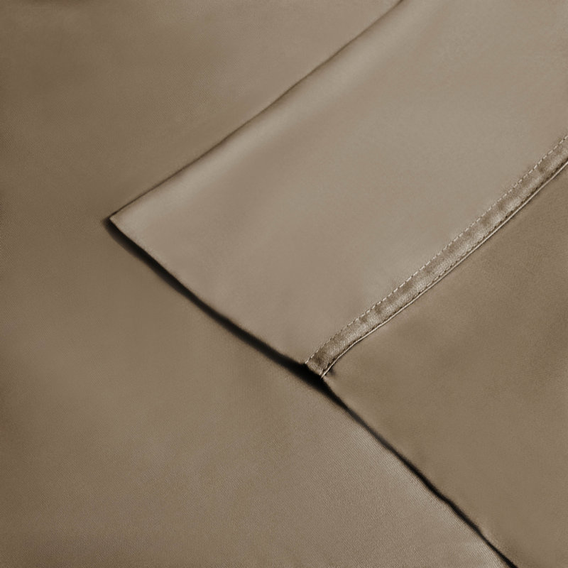 Ensemble de draps 100% rayonne de bambou Blue Nile Mills, Taupe, Ensemble de draps pour très grand lit avec 2 taie