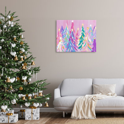 «Pastel Christmas Trees Abstraction Canvas» par Arlington Prints