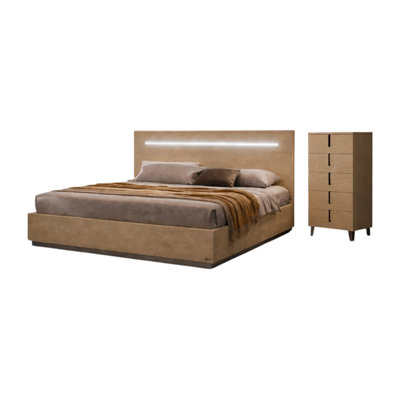 Infinity Luxury Modern King Bed & Chest Bedroom Set