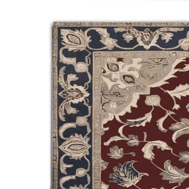 Tapis d'intérieur et d'extérieur noir Persian, Rectangle 4pi x 6 pi