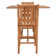 Teak Wood Bistro Bar Set Including 35" Square Miami Bar Table And Abacho Barstools