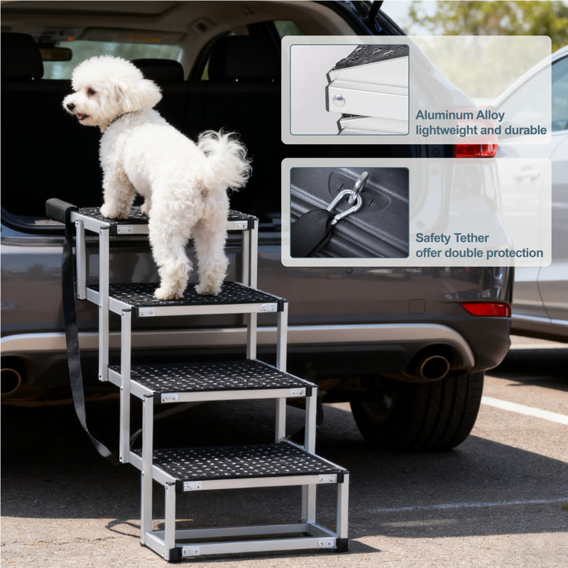 Rampe pliable pour chien / voiture / VUS / camion - Surface antidérapante, cadre renforcé, capacité de 250 lb (légère)