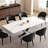 Russile 9 - Piece 94.48'' Extendable Sintered Stone Dining Table With 8 Leather Chairs Dining Set-1856547664-1856886560