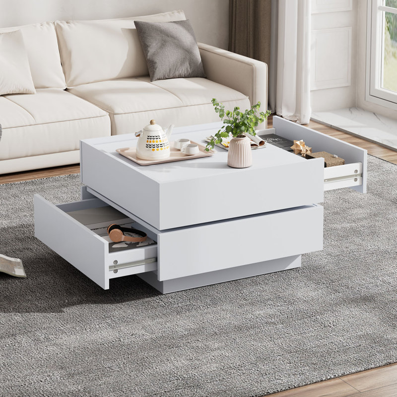 Blatman Coffee Table with Storage, White