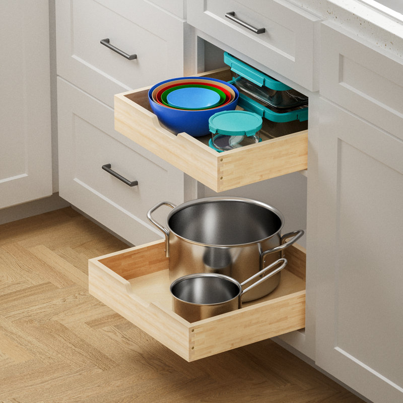 Tiroir à fermeture en douceur pour armoires de cuisine et garde-manger Rashun, H 4 po x l 19,5 po x P 20,98 po