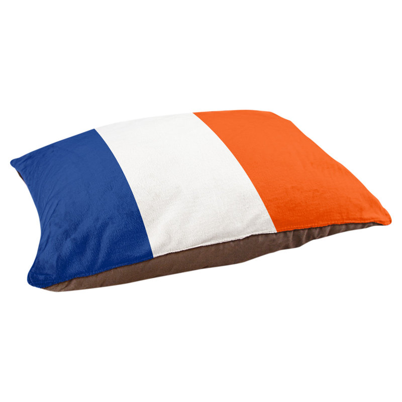 Coussin pour chien hockey Las Vegas, Grand (l 50 po x P 40 po x H 17 po), Bleu royal / blanc / orange