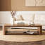Table basse en chêne massif 60 po avec tablette de rangement inférieure Ovelo-132953761