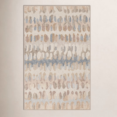 Paint Chip Natural Machine Washable Abstract Rug