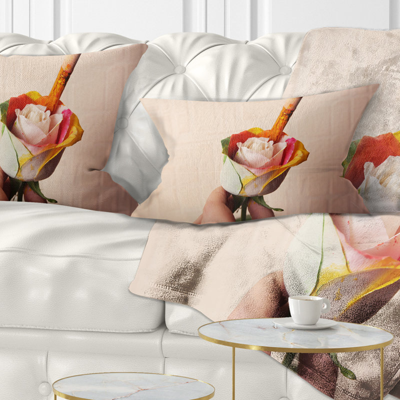 Coussin lombaire magnifique rose painting person