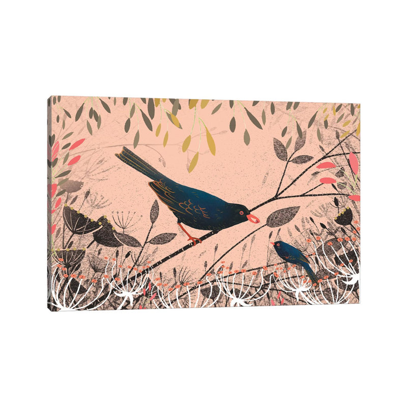 The First Blackbird by Michelle Campbell - Floater Frame Print on Canvas, 66.04 cm H x 45.72 cm W x 1.91 cm D, Wrapped Canvas
