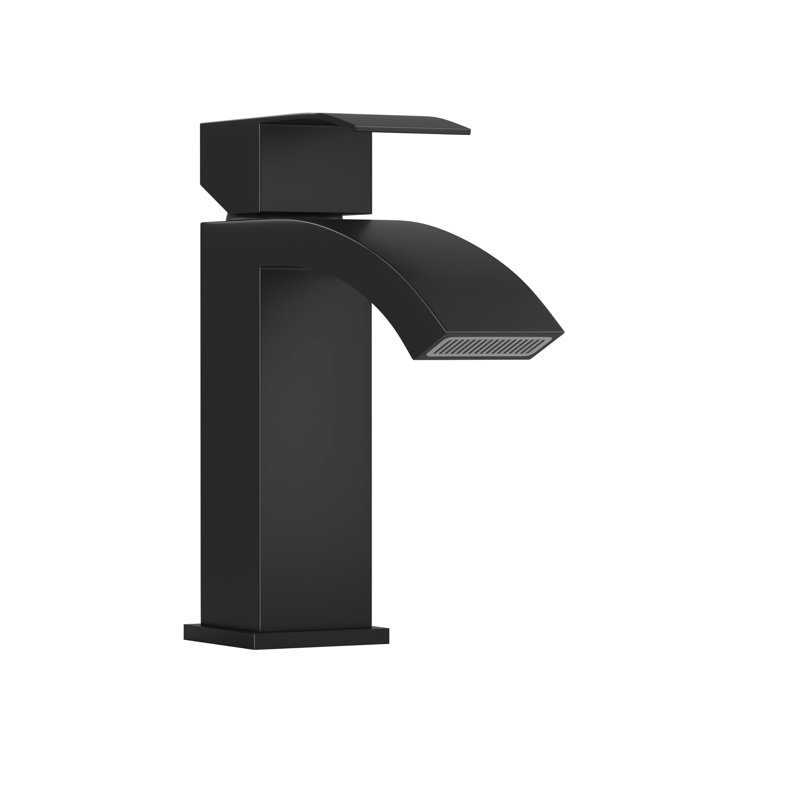 6.73" Bathroom Faucet, Single Handle, Matt Black, - Approved, Mid Arc Spout, Stain , Ss304 And Ceramic Materials, Deck Mounted Installation Handle Black Sink Height, , Finish, Main Body, Cartridge,
