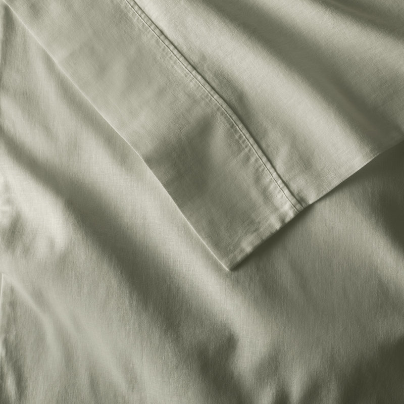 Jeffen Linen Blend Pillowcase Set, Sage, Standard
