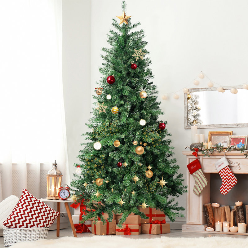 Arbre de Noël en PE et PVC floqué, 8'