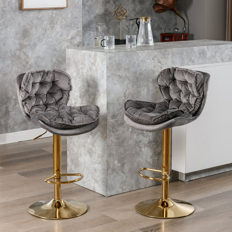 Swivel Upholstered Adjustable Height Counter Stool
