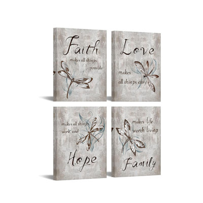 4 Piece Wrapped Canvas Wall Art