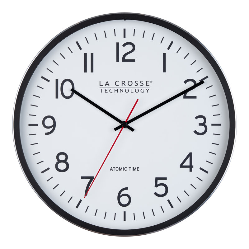 Horloge murale analogique en métal atomique 11,8 pouces 404-3730 La Crosse Technology
