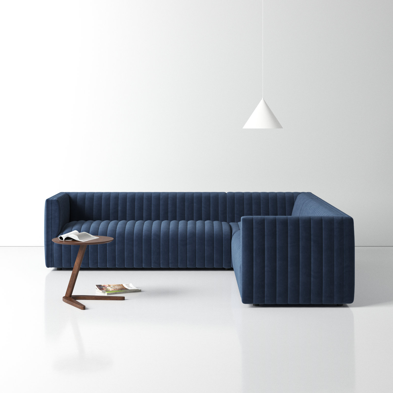 Brandt Modular Upholstered L-Sectional, Sapphire Navy