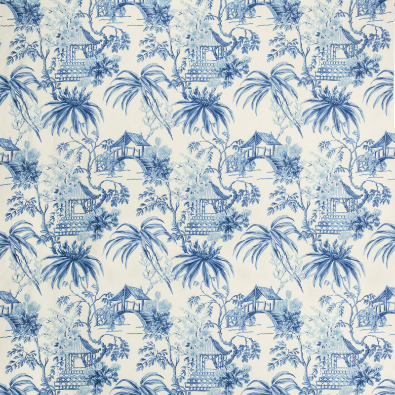 Summer Palace Tongli 100% Linen Performance Fabric, Porcelain