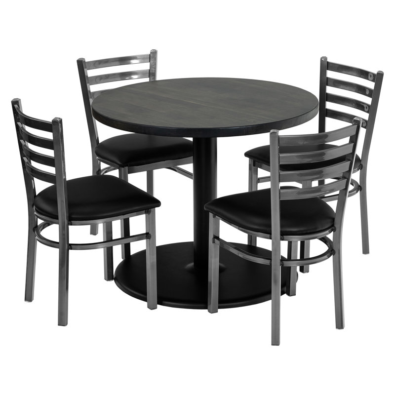 Ensemble de table ronde 36 "avec chaises Rosy, Gris