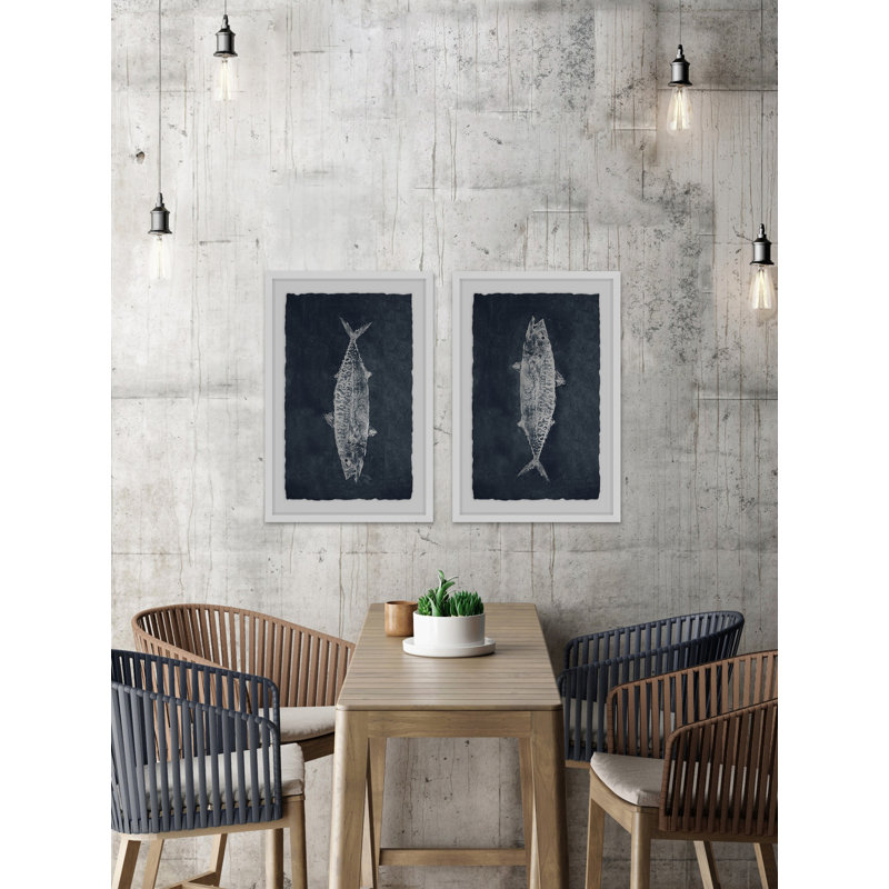 Upside Down Fish Diptych - Ensemble de 2 reproductions de cadres photo sur papier, H 12 po x l 8 po x L 1,5 po