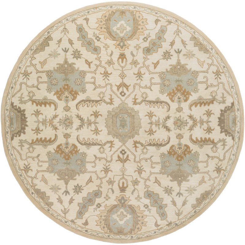 Tapis oriental multicolore en laine touffeté à la main Arden, Rond 8 pi