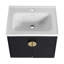 Meuble-lavabo à fermeture en douceur de 60 pouces avec lavabo et petites tablettes de rangement-674407509