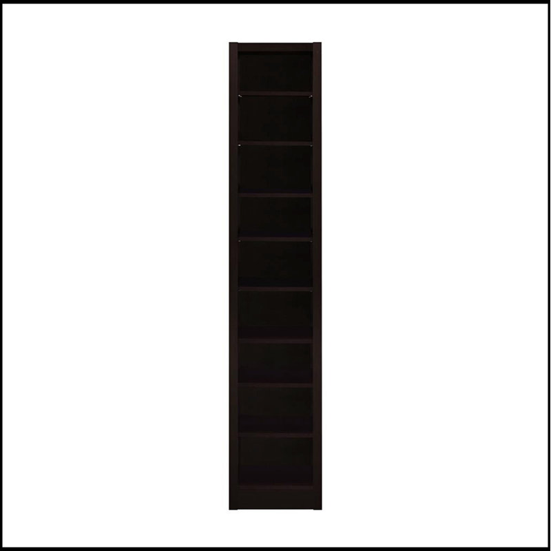 Rectangular 8-shelf Bookcase with 2 Fixed Shelves, Ideal for Modern Storage and Display in Small Spaces