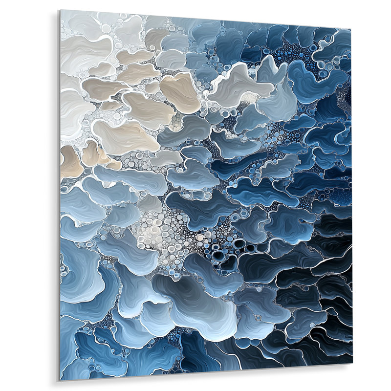 Abstract Sea Breeze Waves I - Coastal Metal Wall Art, Nautical Metal Print, 40" H x 30" W