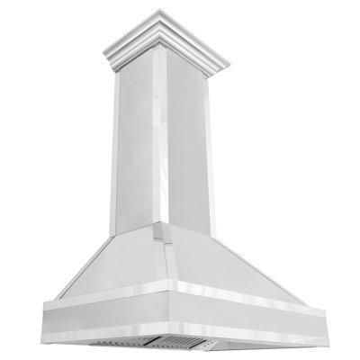 ZLINE 30 in. Designer Series Wall Mount Range Hood in Satin Stainless Steel with Mirror Accents