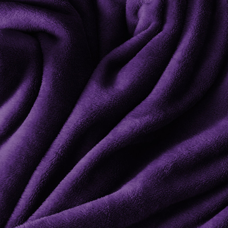 Makilah Sherpa Fleece Fur Blanket for Bed, Sofa Throw Soft all seasons , Purple, 150cm H x 130cm W