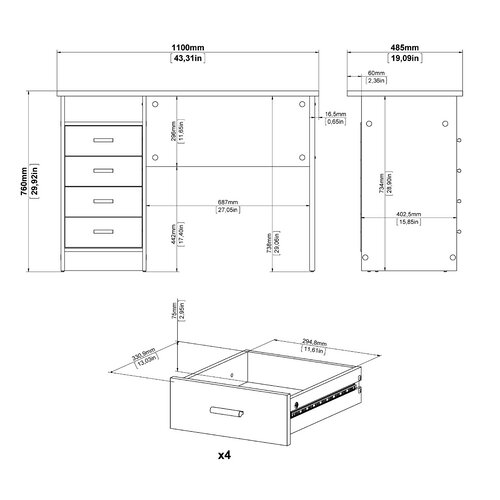 Orren Ellis Rushayne Desk & Reviews | Wayfair