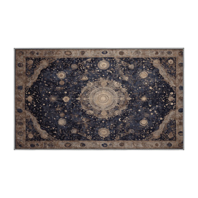 Machine Washable Purple Area Rug