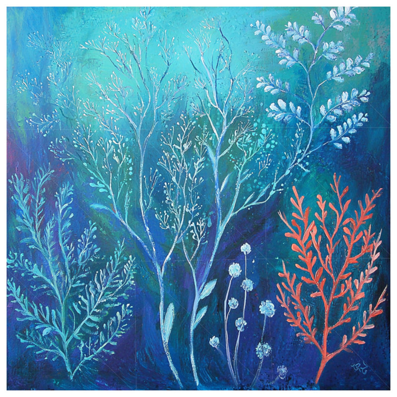 Tapisserie murale botanique - Décoration murale nature, H 68 po x l 80 po avec 4 œillets