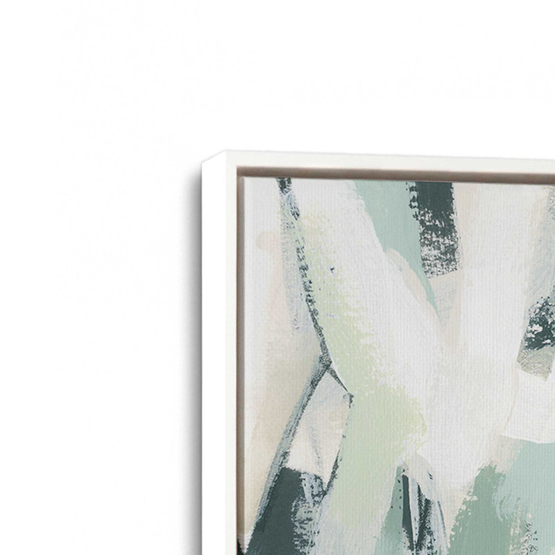 Ensemble de 3 morceaux de sauge, H 33 po x l 99 po, Cadre flottant blanc opaque