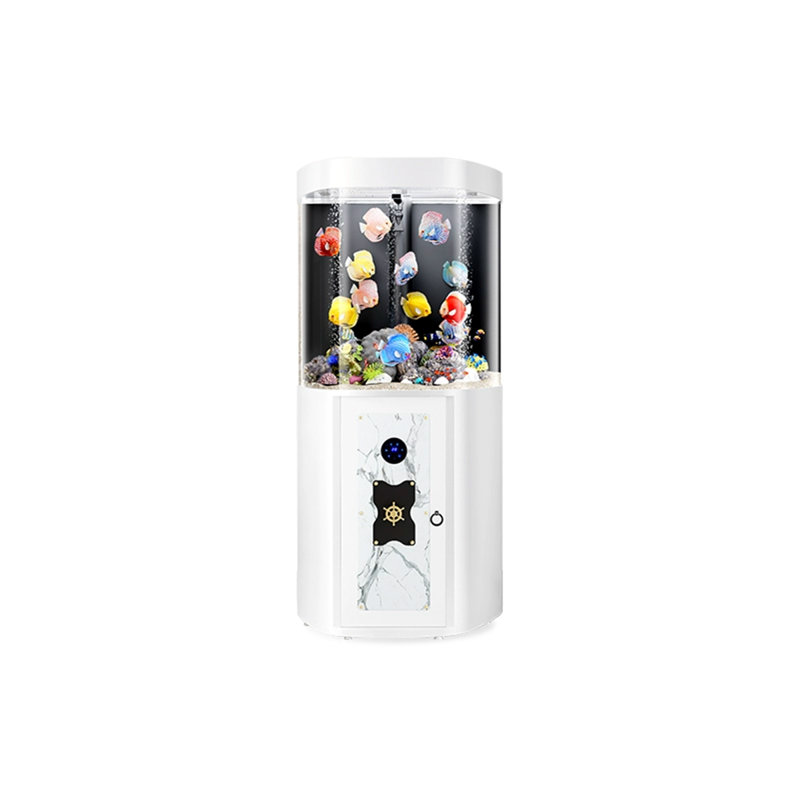 30-38 Gallon Acrylic + Iron Modern Eco Aquarium Tank, White