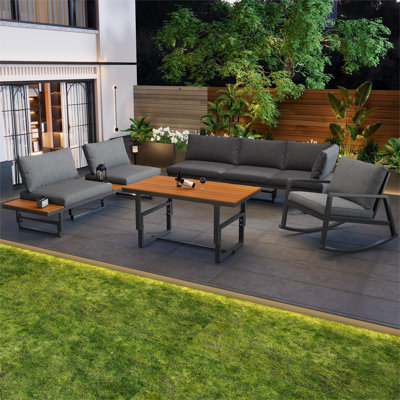 Bellegarde 6 - Person Garden Lounge Set with Cushions