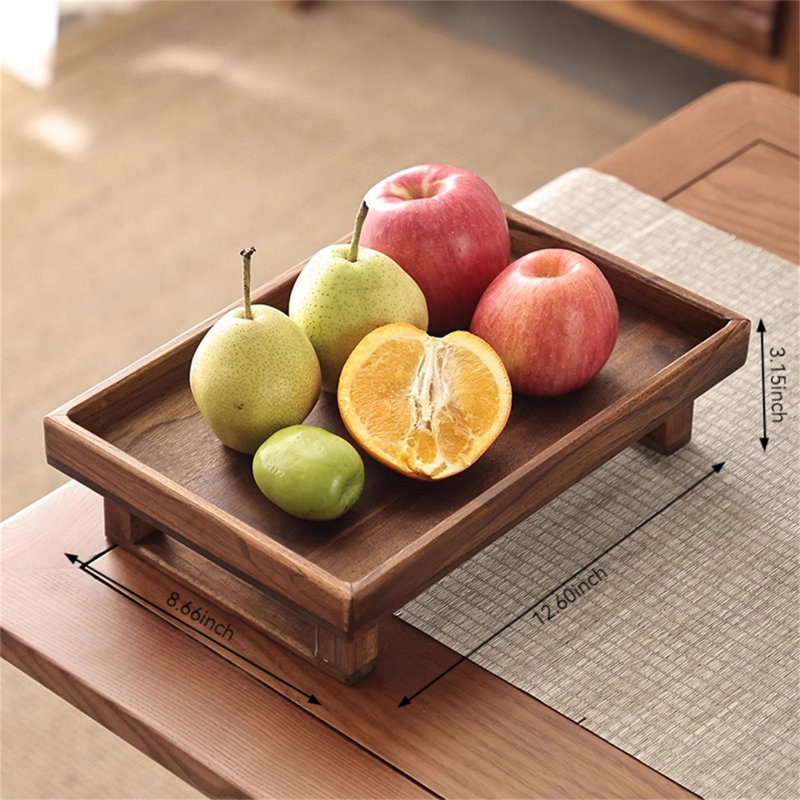 Plateau en bois massif Shyleigh, H 3,15 po x l 8,66 po x P 12,6 po