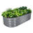 6x2x1.5ft Oval Metal Raised Garden Bed, Gray-1010096097