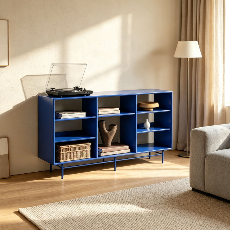 Petite bibliothèque simple de style européen, Bleu