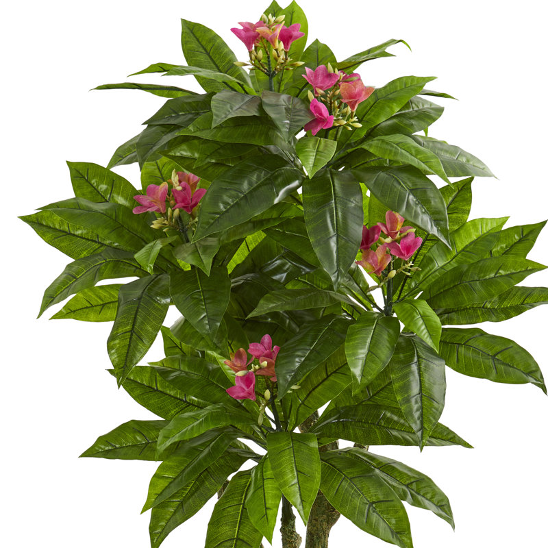 5,5 pi Arbre artificiel Plumeria gris résistant aux rayons UV (intérieur / extérieur)