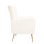 Upholstered Velvet Wingback Arm Chair - Gold Legs, Charming Single In White With Wingback, Gold- For Various Rooms,