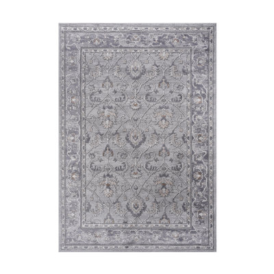 Tapis oriental ivoire et gris