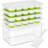 Ice Cube Tray With Lid And Bin, 4 Pack Silicone Plastic Ice Cubes Trays For Freezer With Box/Container, Stackable With Storage Iced Bucket Kits, Scoop, For Soup, Food, Cocktail, Coffee
